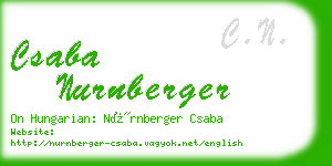 csaba nurnberger business card